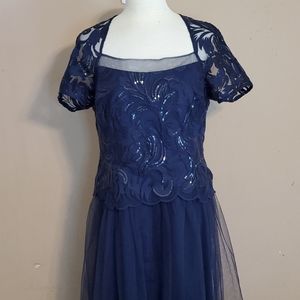 Brianna navy blue short sleeve formal size 14
